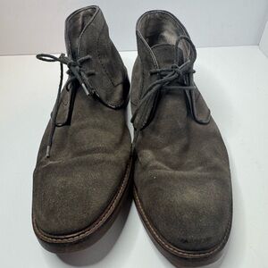 Men's Aston Grey Charcoal Suede Lace-Up Boots Size 10.5